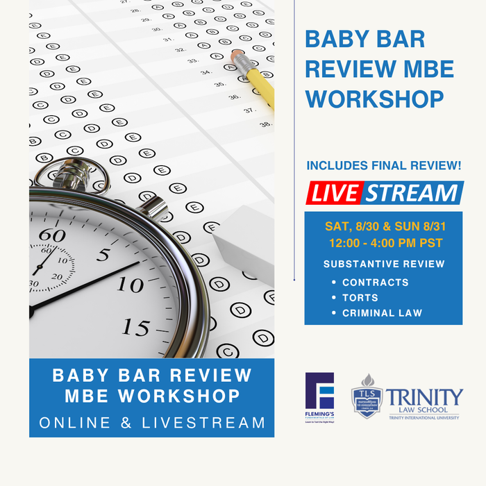 Master the Baby Bar Exam with Expert Instruction, Proven MBE Strategies, and Early Access Tools