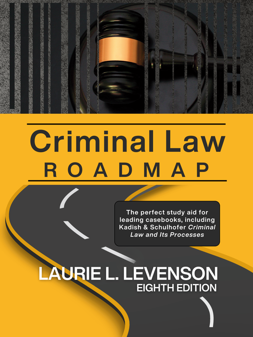Laurie L Levenson Criminal Law Roadmap 8th Ed. 2024 ISBN: 978-1-959918-21-9. Levenson’s RoadMap for Criminal Law: is the newest, most up-to-date outline available. Is based upon the insights and teaching methods of Professor Laurie Levenson Illuminates areas of subtlety and ambiguity in criminal law.  Offers the most complete set of study tools available to help you <a href=
