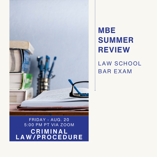 Delve into the complexities of Criminal Law and Criminal Procedure with Fleming's Fundamentals of Law MBE Workshop, an indispensable resource for mastering the subject. The intensive three-hour session delivers a detailed grasp of legal doctrines, increasing confidence and proficiency in tackling multiple-choice questions. Ideal for bar exam aspirants and seasoned law students seeking an in-depth understanding of MBE tactics in Criminal Law and Criminal Procedure.