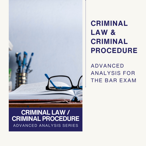 Supplement your bar review course. Fleming's Advanced Analysis distills each bar exam subject into one-hour video presentations with subject area checklists and exam approaches. CRIMINAL LAW & PROCEDURE TOPICS COVERED  Criminal Law: Fundamental Observations, Inchoate Crimes, Crimes Against the Person-Homicide, Habitation, Theft Crimes, Crimes Against Property Interests, Misc. Crimes, Defenses.  Criminal Procedure: 4th, 5th, 6th Amendments, Standing, Exclusionary Rule, Harmless vs Reversible Error