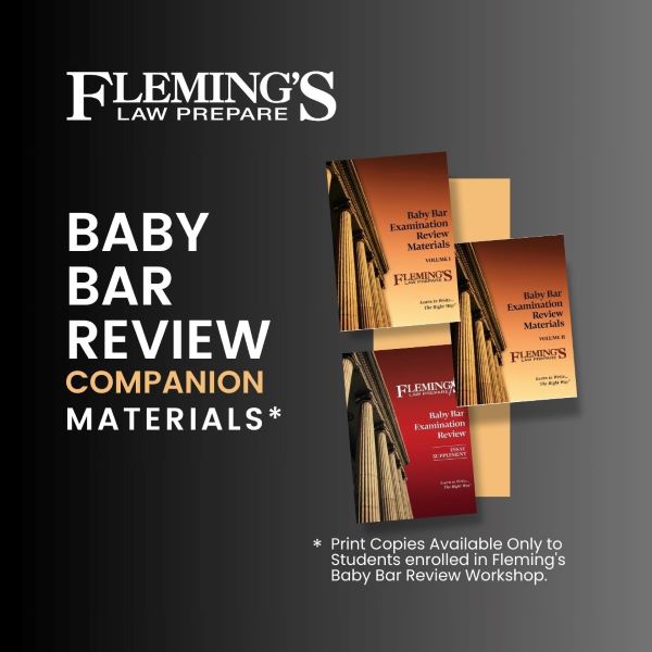 Fleming's Baby Bar Review Companion Print Copies Three Volumes