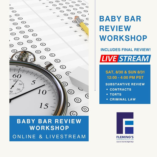 Maximize your potential with Fleming's Fundamentals of Law and a comprehensive learning experience designed to give you the skills, knowledge, and confidence to succeed on the baby bar examination.