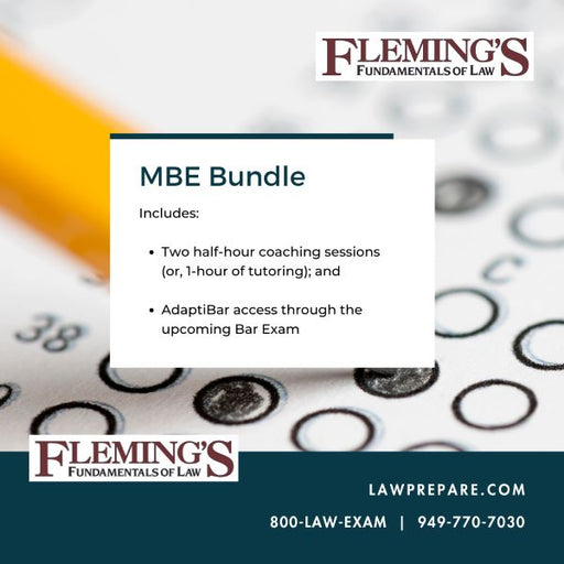Fleming's MBE bundle offers two thirty-minute mentoring sessions, or one hour of tutoring, plus AdaptiBar access for the upcoming Bar (or Baby Bar) Exam
