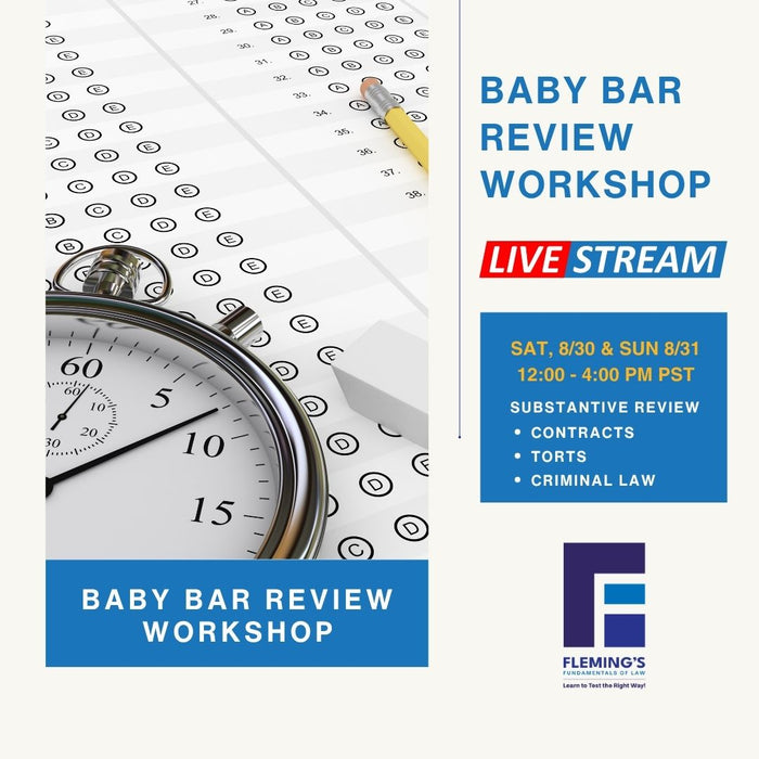 Join Fleming's MBE Substantive Review livestream and unlock your full potential with a curriculum tailored to the latest MBE exam standards.