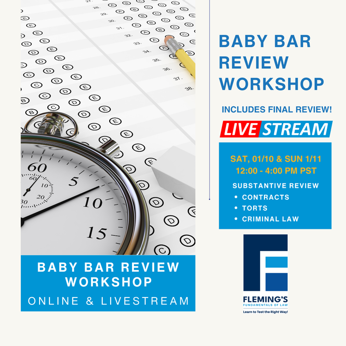 Join Fleming's MBE Substantive Review livestream and unlock your full potential with a curriculum tailored to the latest MBE exam standards.