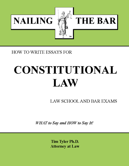 This volume gives PRACTICAL step-by-step instruction on how to write essay answers for CONSTITUTIONAL LAW exams throughout the United States, and as tested on the Multi-State Bar Exam (MBE). The most commonly tested issues are listed along with what to say and how to say it on exams with concise rules and definitions, 6 practice exam questions and sample answers.