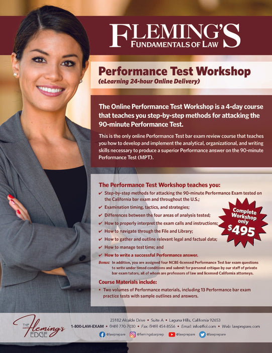 MPT Performance Test Workshop - Flemings Fundamentals of Law